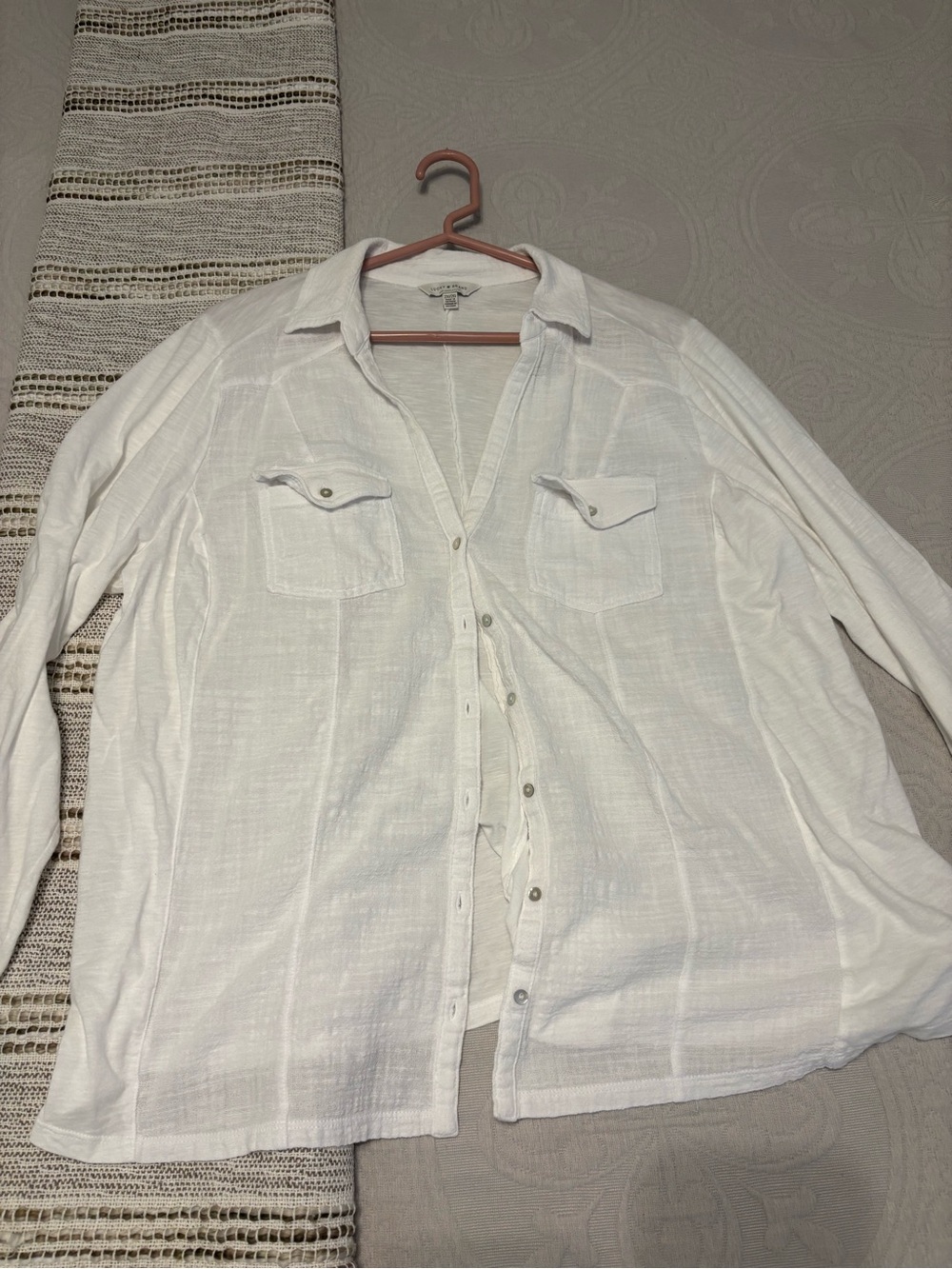 Lightweight White Women cotton Button-Up Shirt